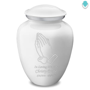 Adult Embrace White Praying Hands Cremation Urn