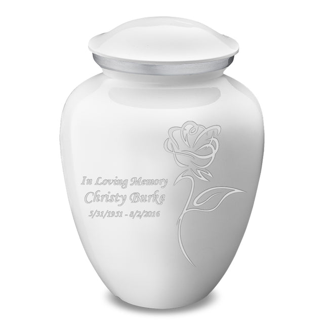 Adult Embrace White Rose Cremation Urn