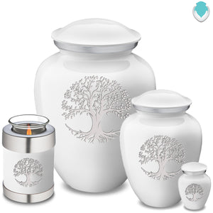 Candle Holder Embrace White Tree of Life Cremation Urn