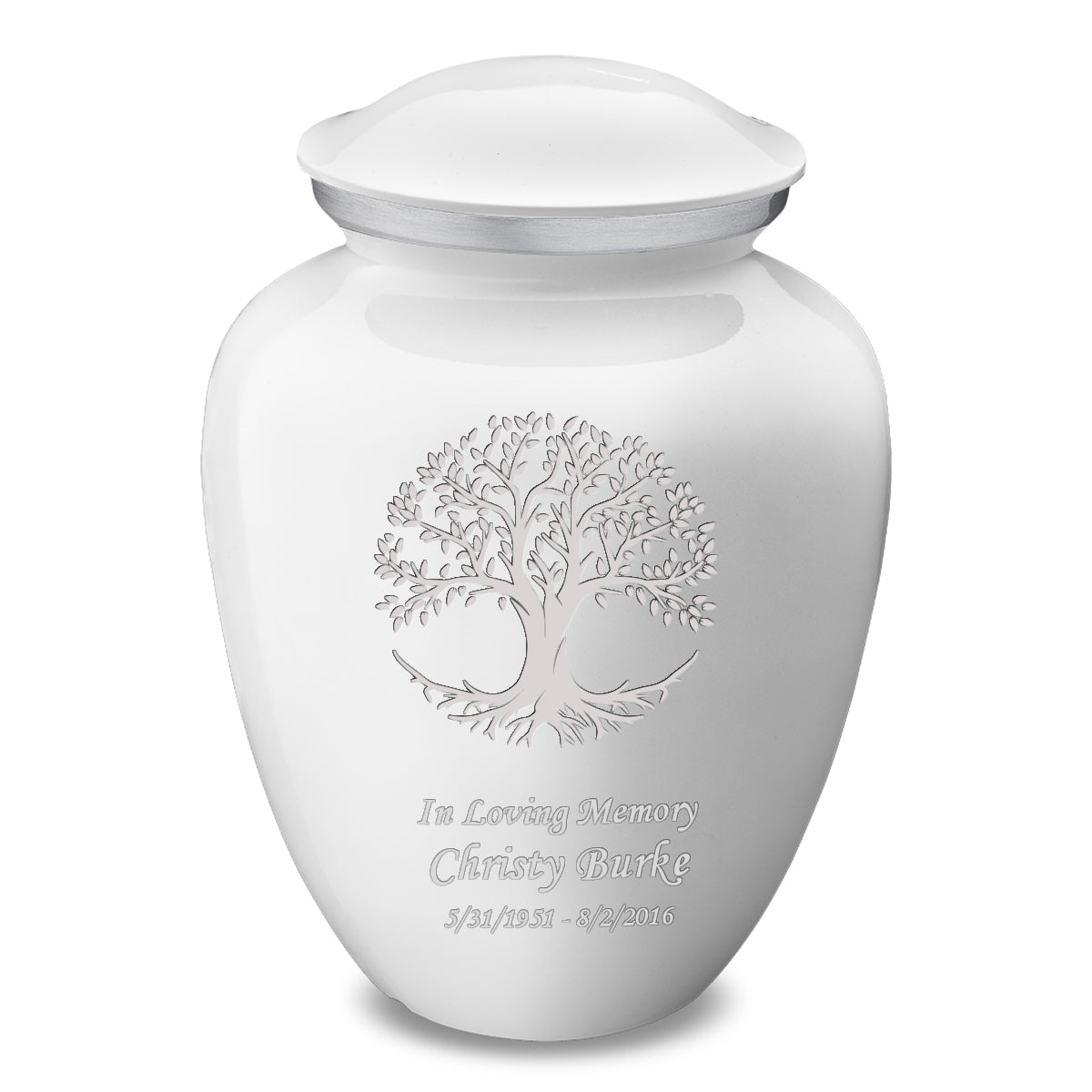 Adult Embrace White Tree of Life Cremation Urn