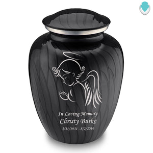 Adult Embrace Pearl Black Angel Cremation Urn