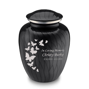 Adult Embrace Pearl Black Butterfly Cremation Urn