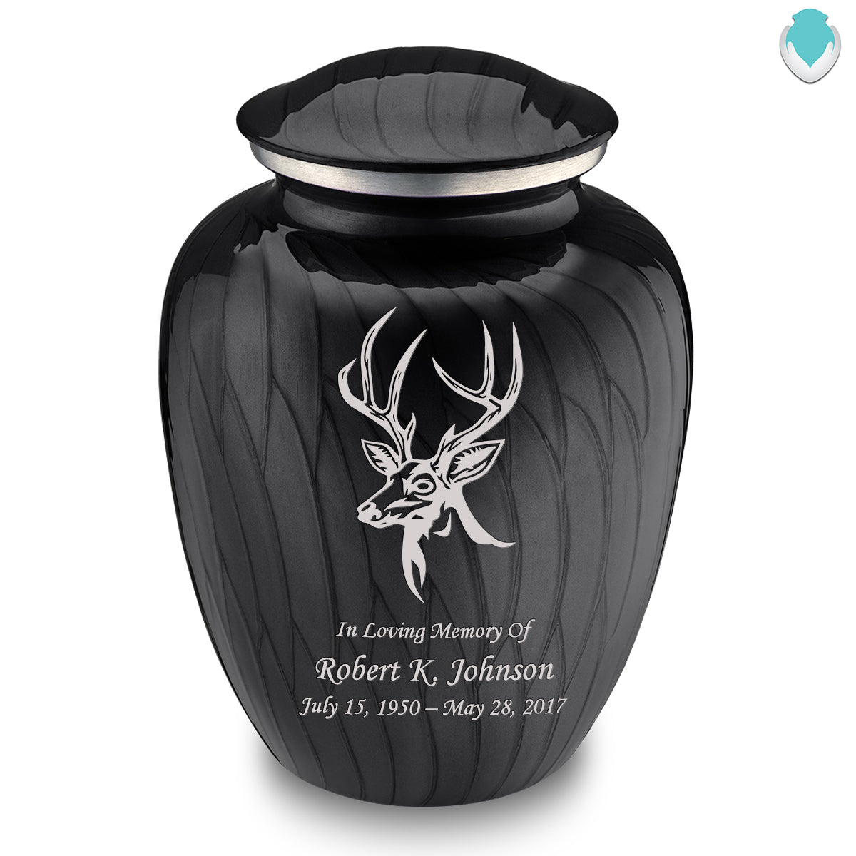 Adult Embrace Pearl Black Deer Cremation Urn