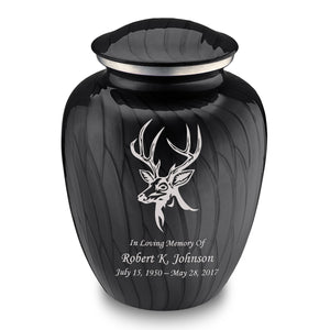 Adult Embrace Pearl Black Deer Cremation Urn
