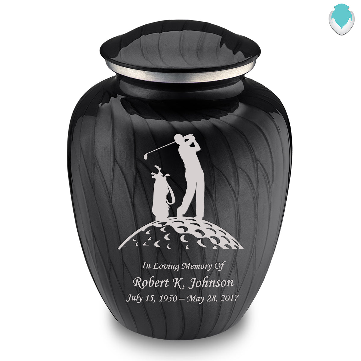 Adult Embrace Pearl Black Golf Cremation Urn