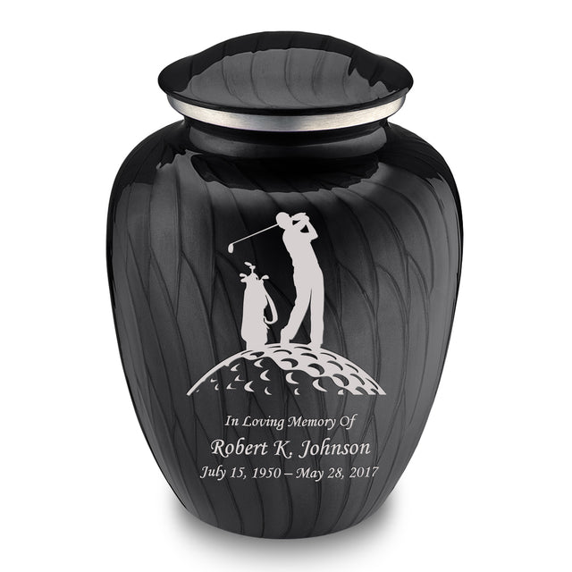 Adult Embrace Pearl Black Golf Cremation Urn