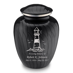 Adult Embrace Pearl Black Lighthouse Cremation Urn