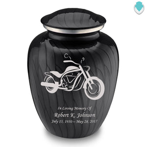 Adult Embrace Pearl Black Motorcycle Cremation Urn