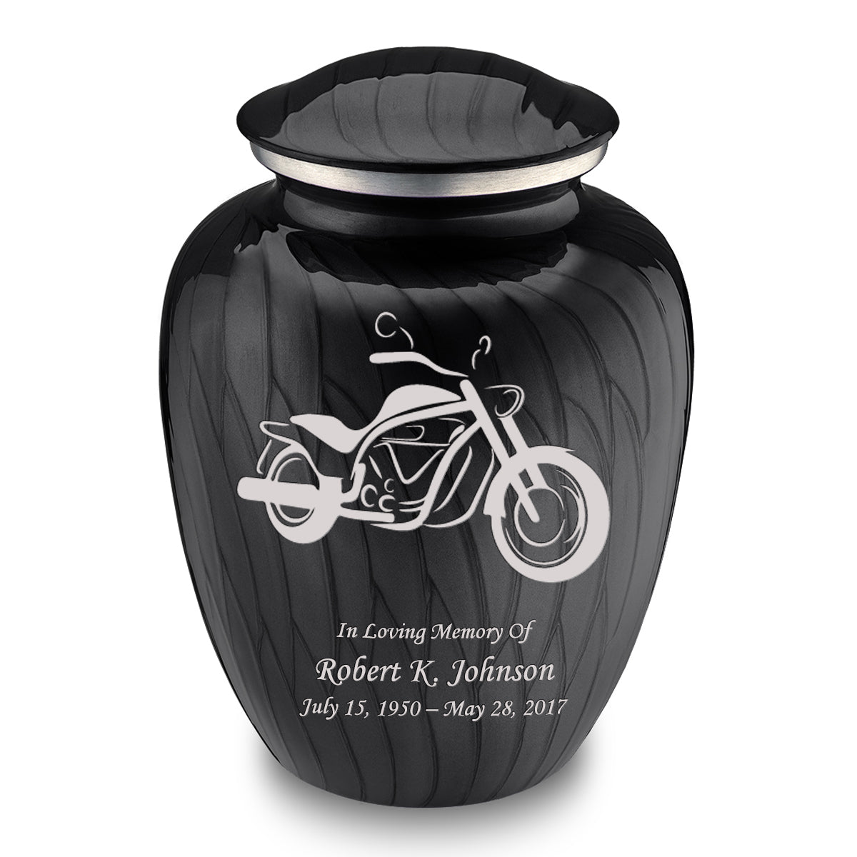Adult Embrace Pearl Black Motorcycle Cremation Urn