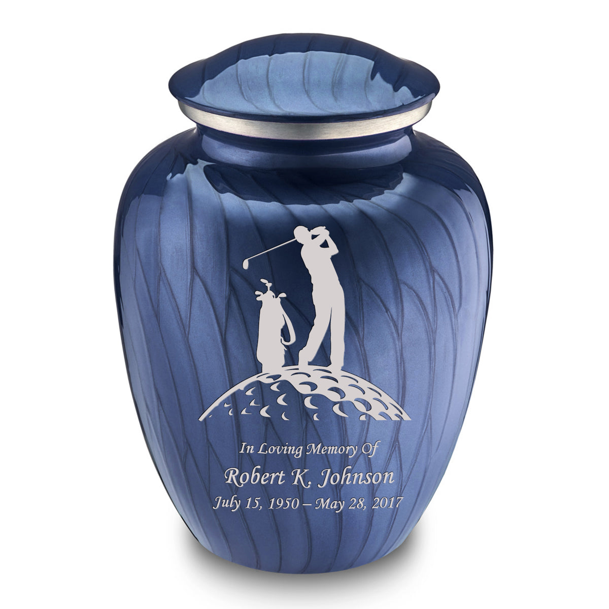 Adult Embrace Pearl Cobalt Blue Golf Cremation Urn