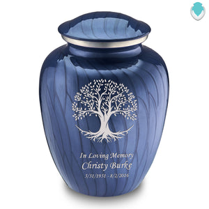 Adult Embrace Pearl Cobalt Blue Tree of Life Cremation Urn