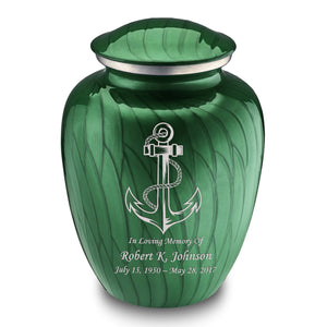 Adult Embrace Pearl Green Anchor Cremation Urn