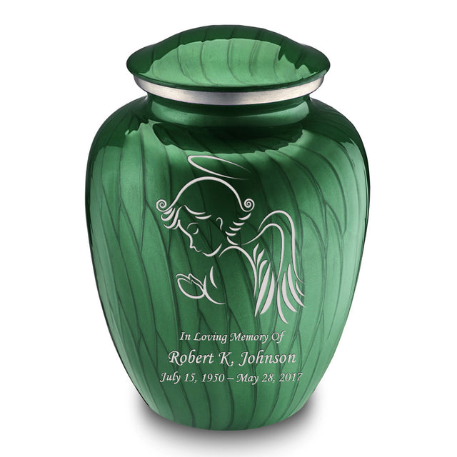 Adult Embrace Pearl Green Angel Cremation Urn