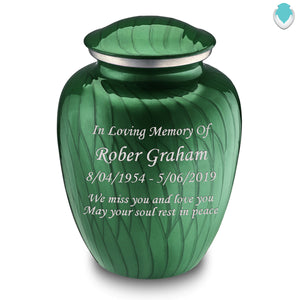 Adult Embrace Pearl Green Custom Engraved Cremation Urn