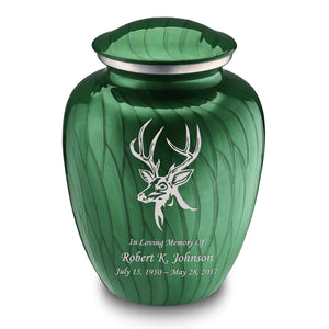 Adult Embrace Pearl Green Deer Cremation Urn
