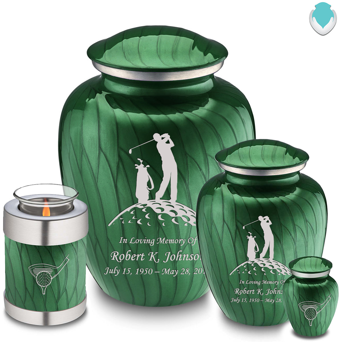 Adult Embrace Pearl Green Golf Cremation Urn