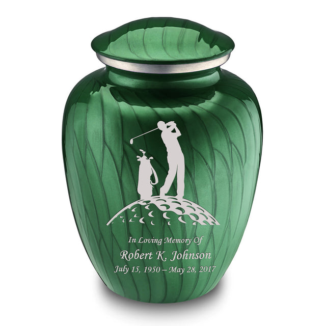 Adult Embrace Pearl Green Golf Cremation Urn