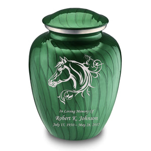 Adult Embrace Pearl Green Horse Cremation Urn
