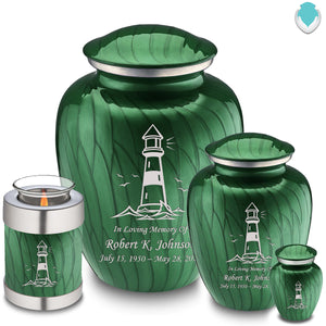Adult Embrace Pearl Green Lighthouse Cremation Urn