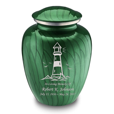 Adult Embrace Pearl Green Lighthouse Cremation Urn
