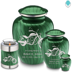 Adult Embrace Pearl Green Motorcycle Cremation Urn