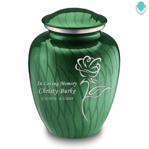 Adult Embrace Pearl Green Rose Cremation Urn