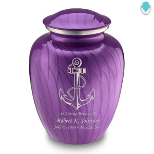Adult Embrace Pearl Purple Anchor Cremation Urn
