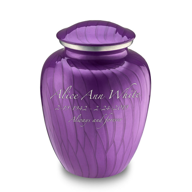 Adult Embrace Pearl Purple Custom Engraved Cremation Urn