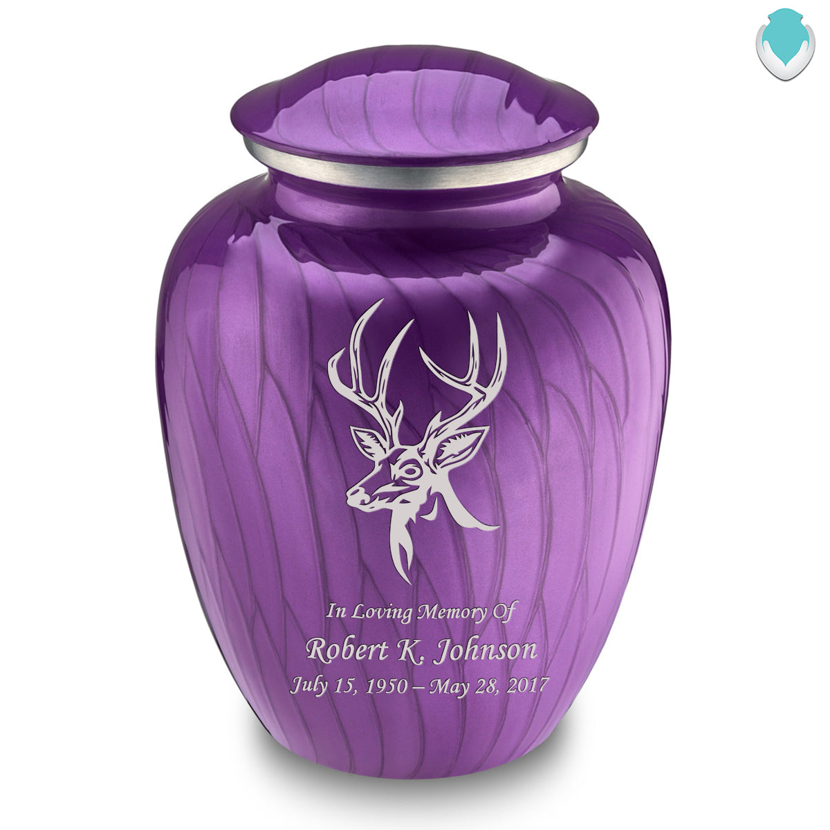 Adult Embrace Pearl Purple Deer Cremation Urn