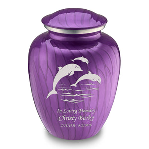 Adult Embrace Pearl Purple Dolphin Cremation Urn