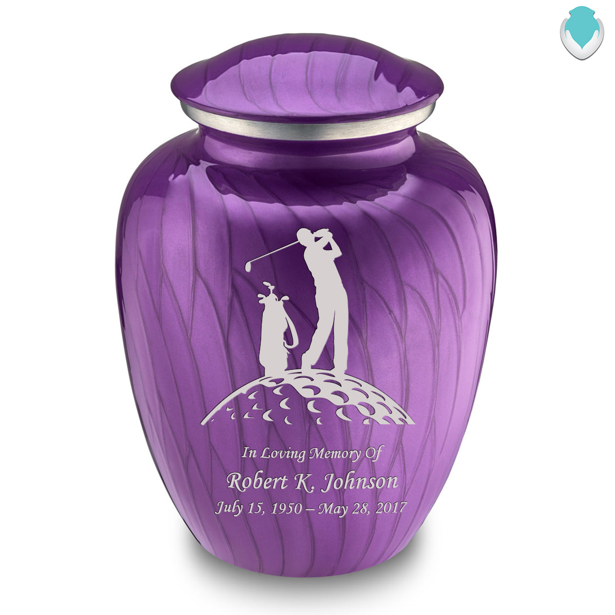Adult Embrace Pearl Purple Golf Cremation Urn