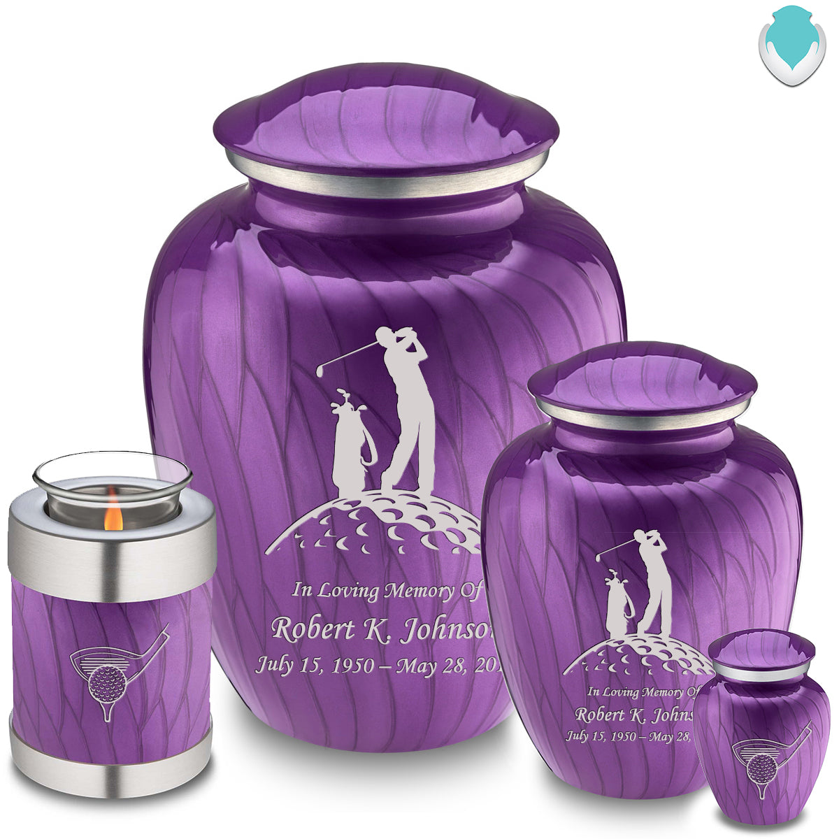 Adult Embrace Pearl Purple Golf Cremation Urn