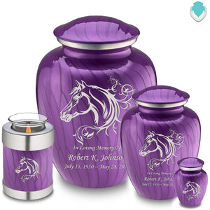Adult Embrace Pearl Purple Horse Cremation Urn