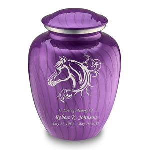 Adult Embrace Pearl Purple Horse Cremation Urn