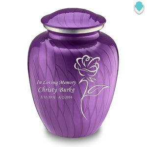 Adult Embrace Pearl Purple Rose Cremation Urn
