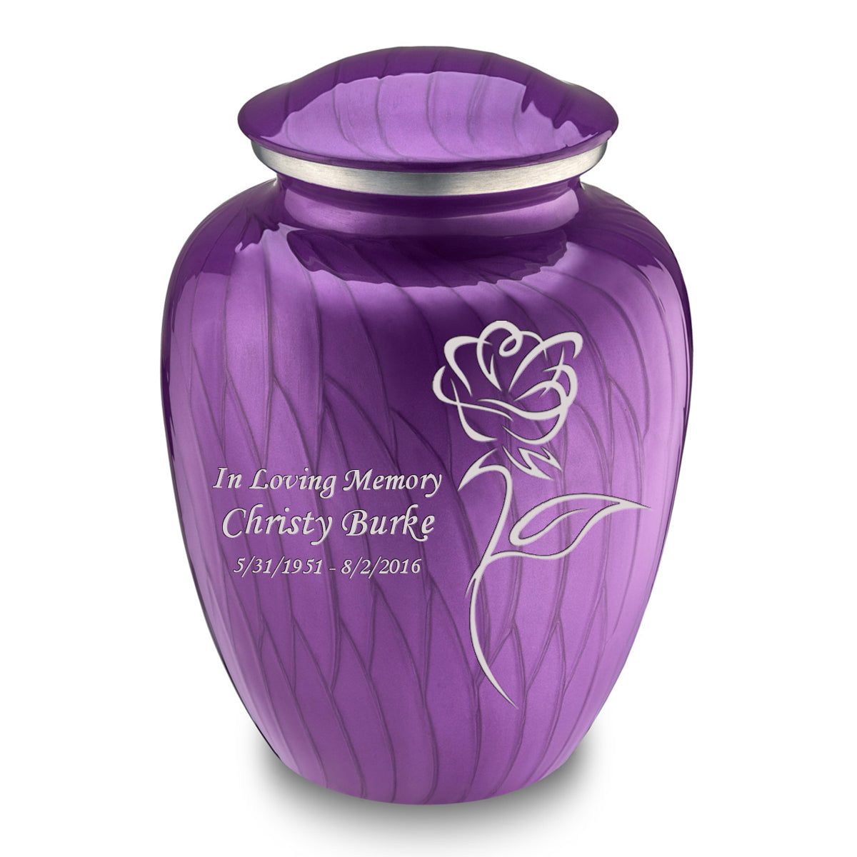 Adult Embrace Pearl Purple Rose Cremation Urn