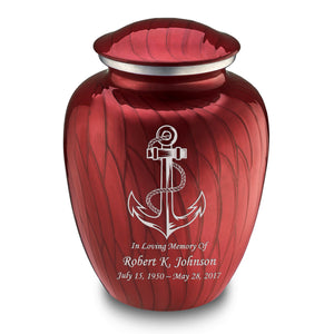 Adult Embrace Pearl Candy Red Anchor Cremation Urn