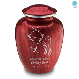 Adult Embrace Pearl Candy Red Angel Cremation Urn