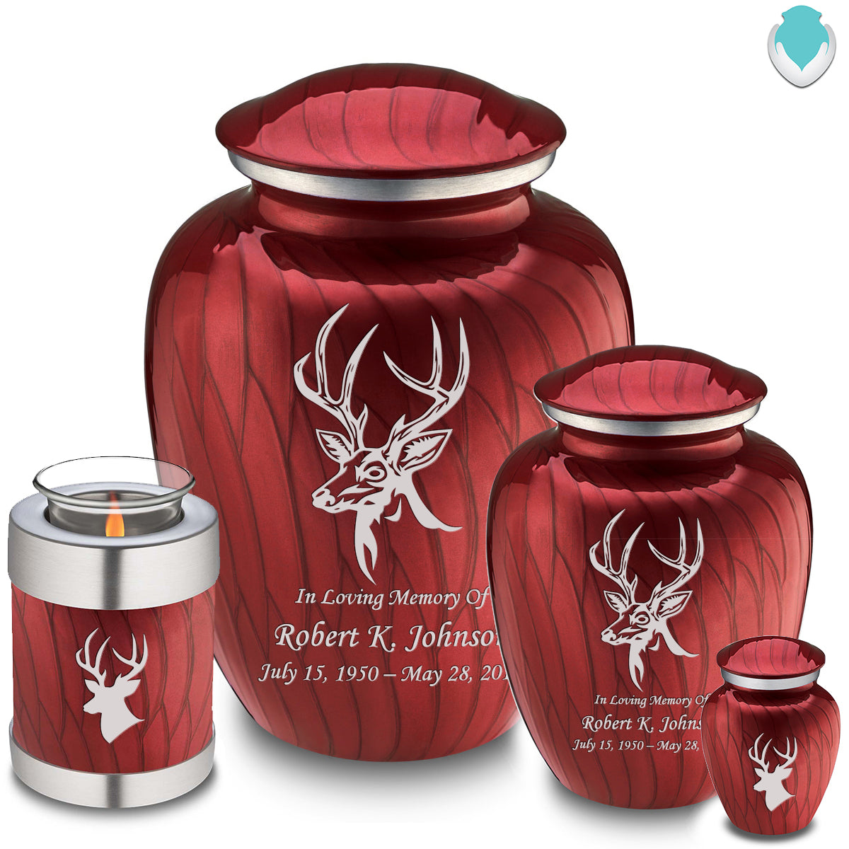 Adult Embrace Pearl Candy Red Deer Cremation Urn