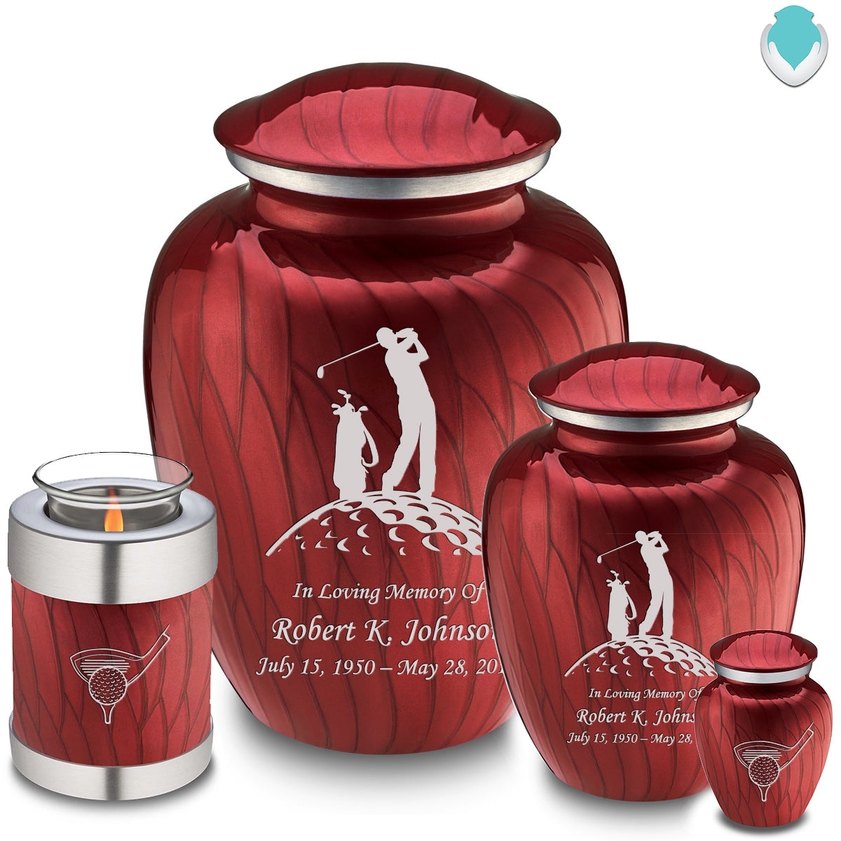 Adult Embrace Pearl Candy Red Golf Cremation Urn