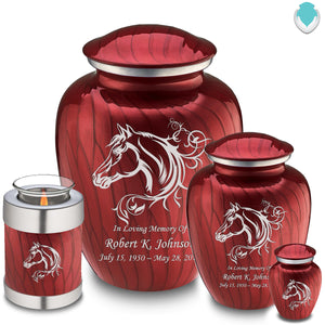 Adult Embrace Pearl Candy Red Horse Cremation Urn