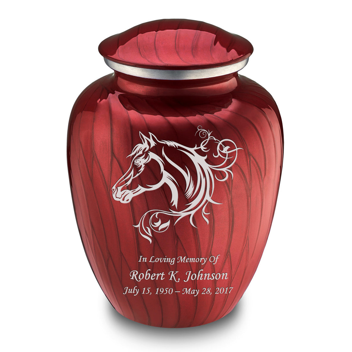 Adult Embrace Pearl Candy Red Horse Cremation Urn