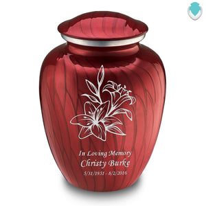 Adult Embrace Pearl Candy Red Lily Cremation Urn