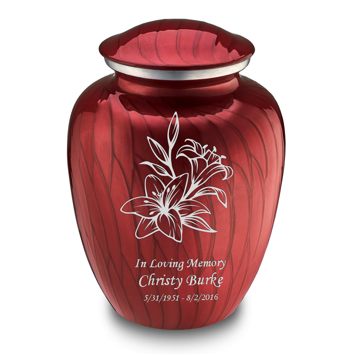 Adult Embrace Pearl Candy Red Lily Cremation Urn