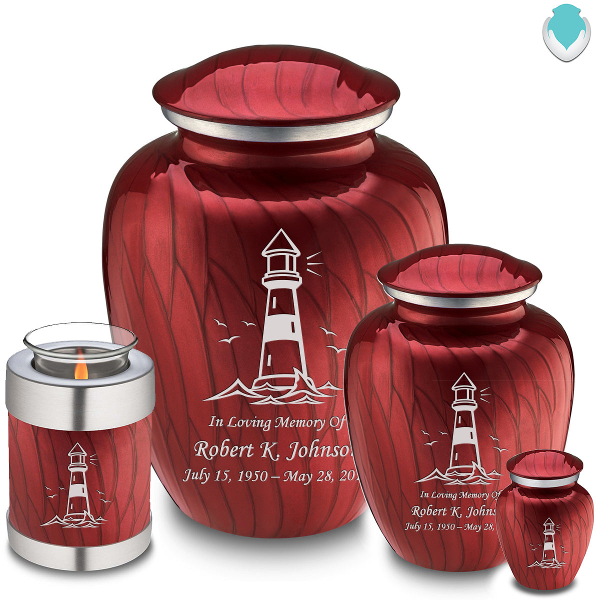 Adult Embrace Pearl Candy Red Lighthouse Cremation Urn