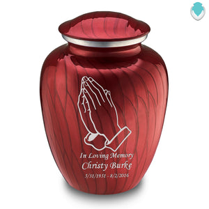 Adult Embrace Pearl Candy Red Praying Hands Cremation Urn