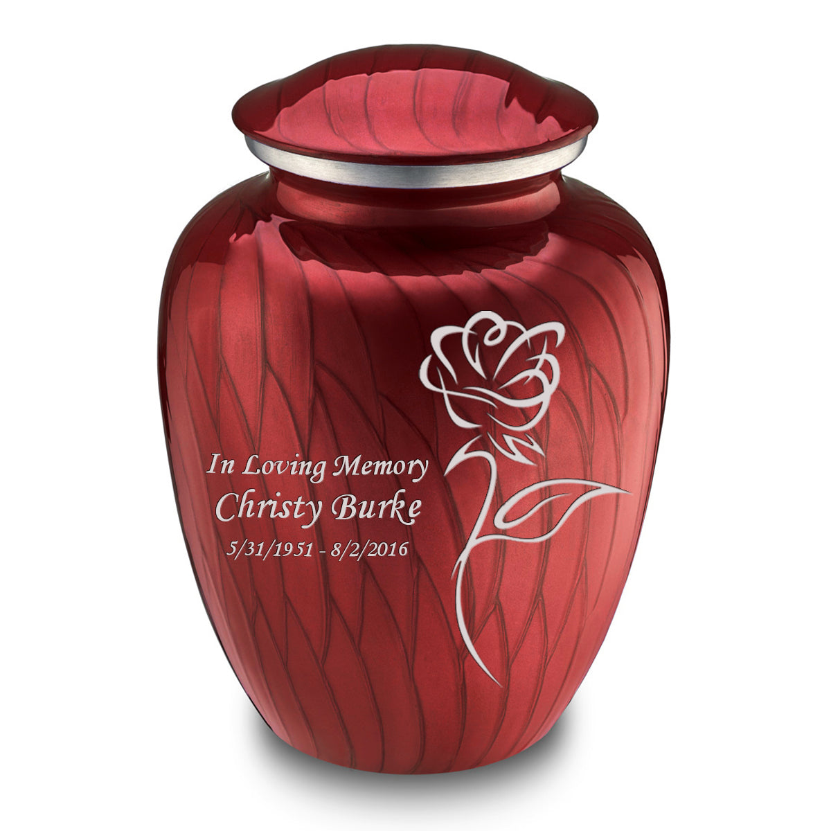 Adult Embrace Pearl Candy Red Rose Cremation Urn