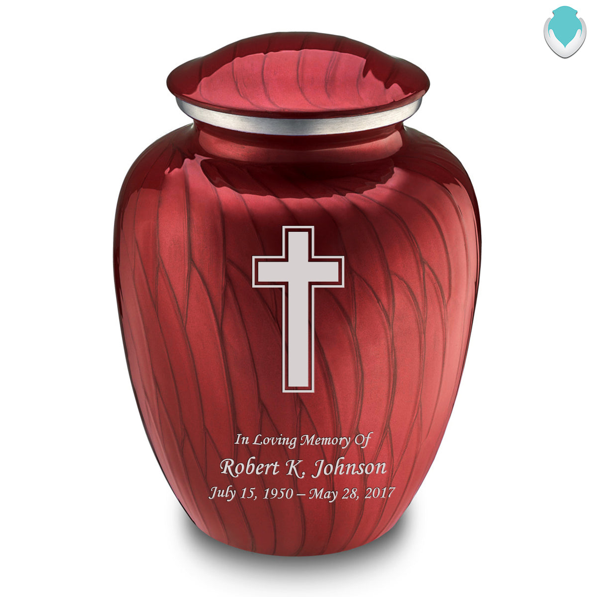 Adult Embrace Pearl Candy Red Simple Cross Cremation Urn