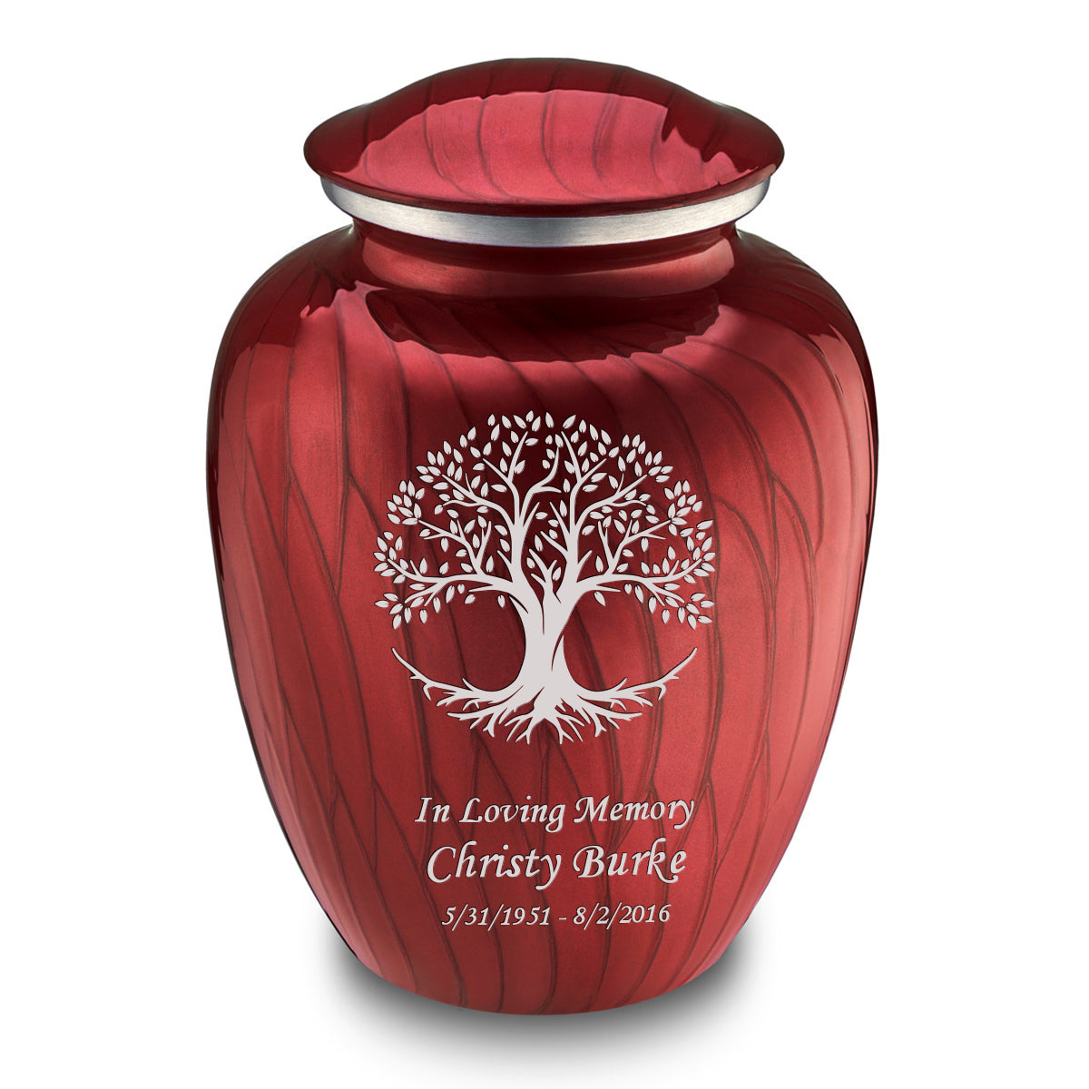 Adult Embrace Pearl Candy Red Tree of Life Cremation Urn