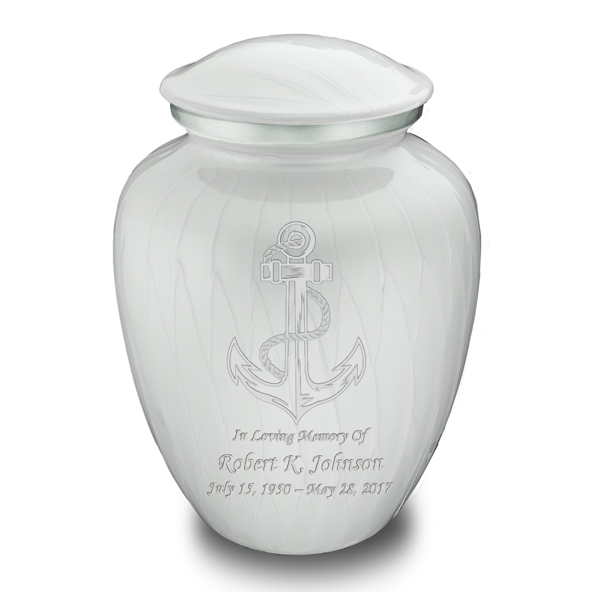 Adult Embrace Pearl White Anchor Cremation Urn
